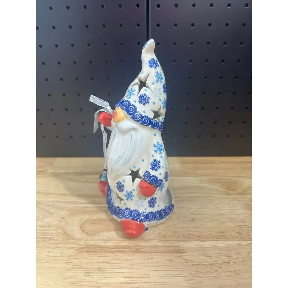Boleslawiec Polish Pottery Gnome Winter 8” Tall